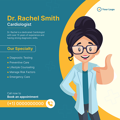 Template post of cardiologist medical specialist banner