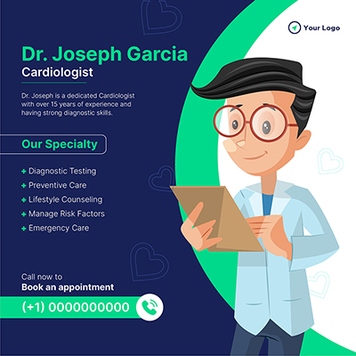 Template post with cardiologist medical specialist banner