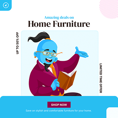 Amazing deals on home furniture banner template post