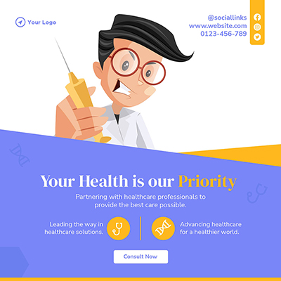 Banner post for medical healthcare services template