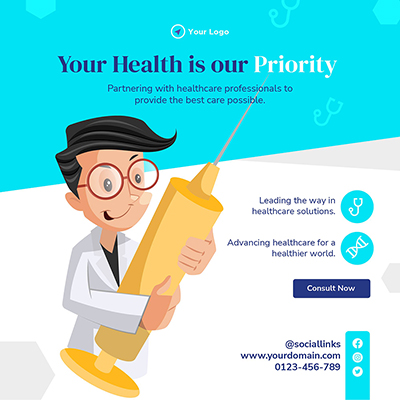 Banner post of healthcare medical services template