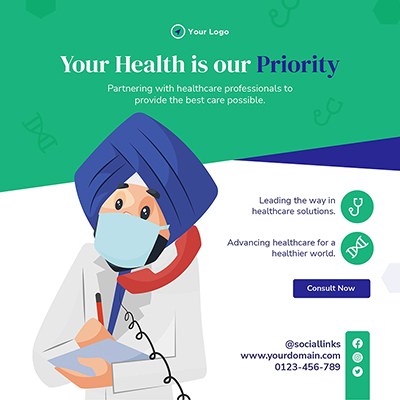 Banner post of medical healthcare services template
