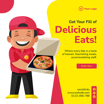 Banner template for order delicious food online