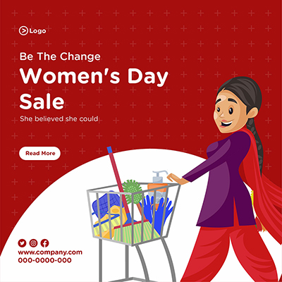 Banner template for the womens day sale offers