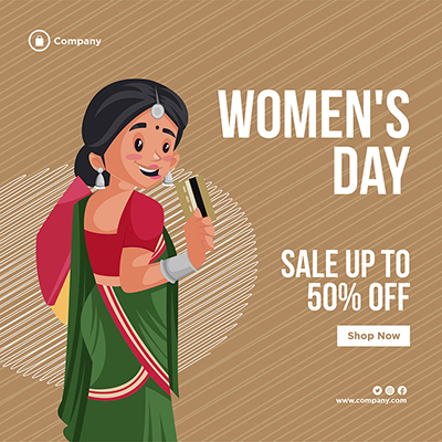 Banner template for womens day event sale offers