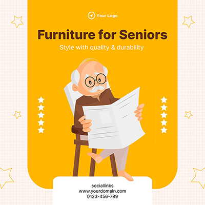 Banner template of furniture style for seniors