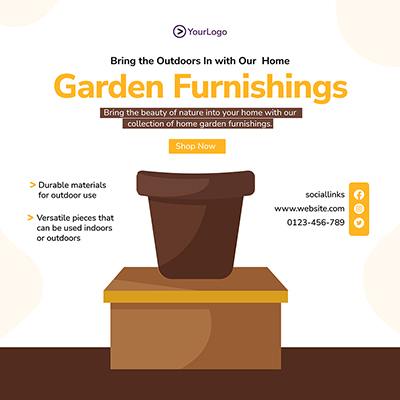 Banner template of garden furnishings style