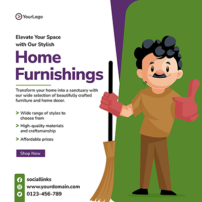 Banner template of home furnishings style