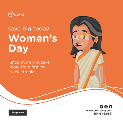 Banner template of womens day event on the poster