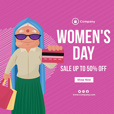 Banner template of womens day event sale offers