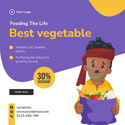 Best vegetables selling services banner post template