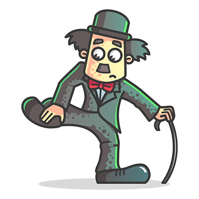 Charlie chaplin illustration is dancing