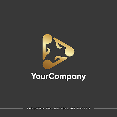 Creative triangle music notes logo template