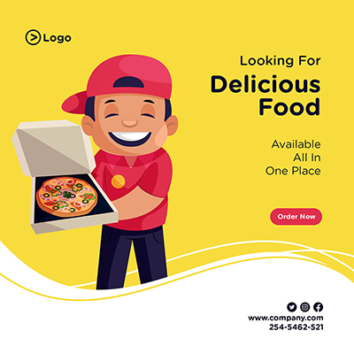 Delicious food social media banner template