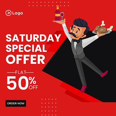 Food menu special offer banner template