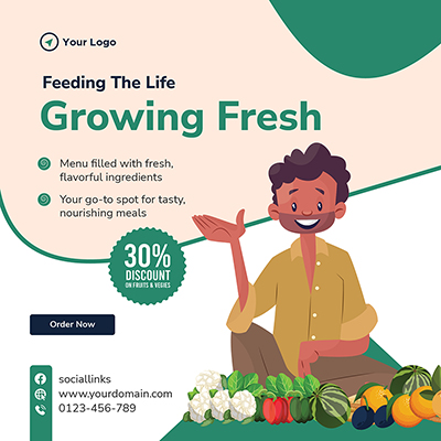 Fresh vegetable services banner post template