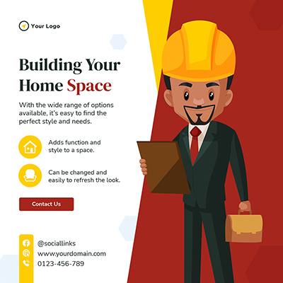 Home construction company banner template