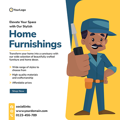 Home furnishings construction services banner template