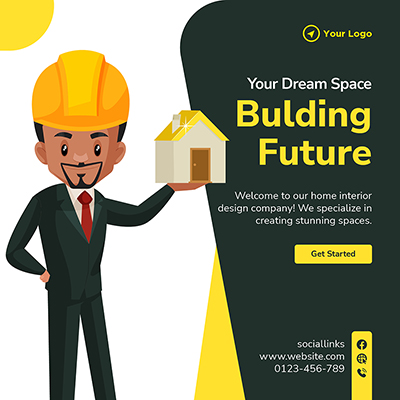 Home interior design company banner template