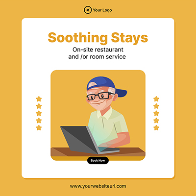Hotel business room services banner template