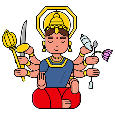 Illustration design of indian goddess durga