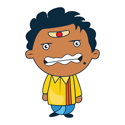 Illustration of angry south indian man