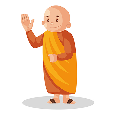 Illustration of indian monk giving blessings