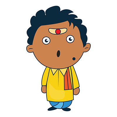 Illustration of south indian man shocked