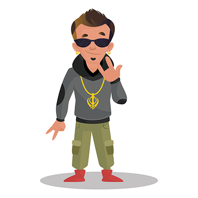 Indian boy is standing in style pose
