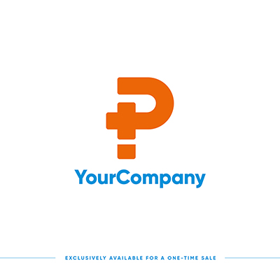 Letter p minimal company logo branding