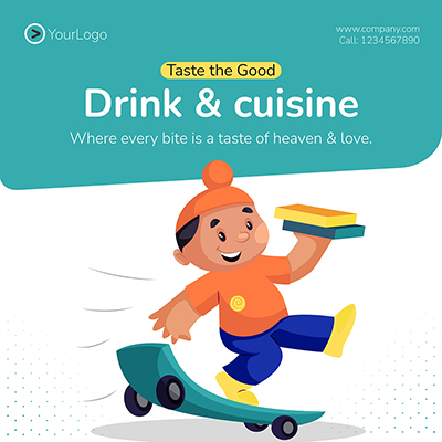 Order drink and cuisine food banner template