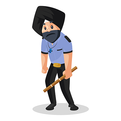 Sardar watchman is feeling tired from work