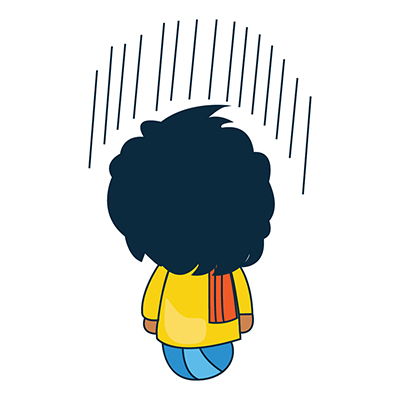 South Indian man is upset and showing his back
