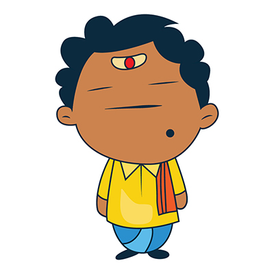 South Indian man standing with closed eyes