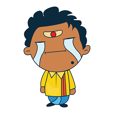 South indian man character crying