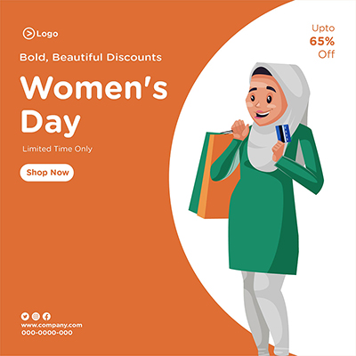 Template banner with womens day event poster