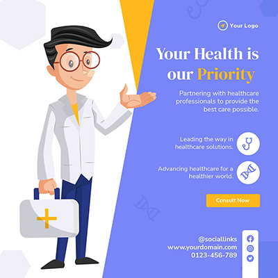 Template post for healthcare medical services on banner