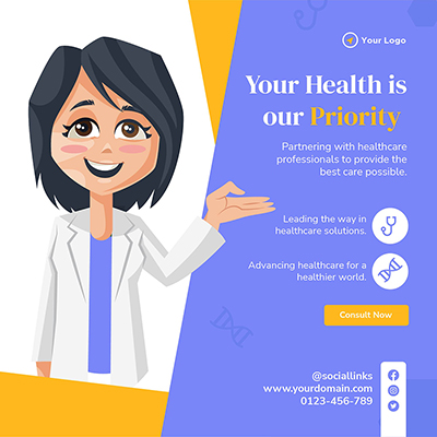 Template post for medical healthcare services on banner