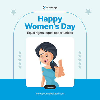 Template post of happy womens day on banner