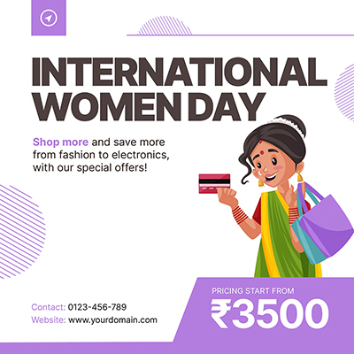 Template post of international womens day on banner