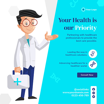Template post of medical healthcare services on banner