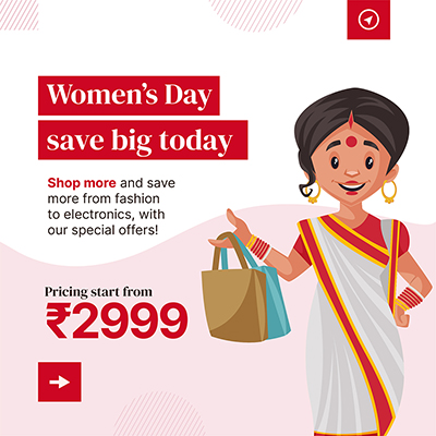Womens day big saving sale banner post template