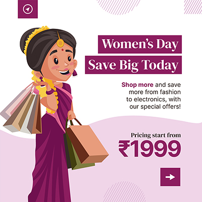 Womens day big saving sale banner template