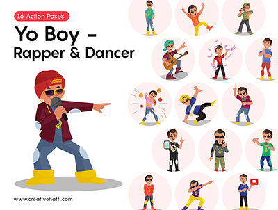 Yo Boy Rapper Singer and Dancer Vector Bundle