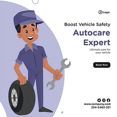 Autocare maintenance services banner template post