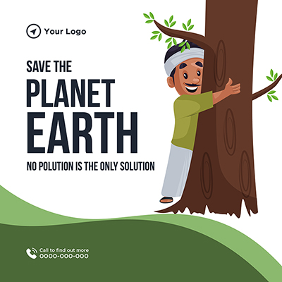 Banner post template for save planet with tree