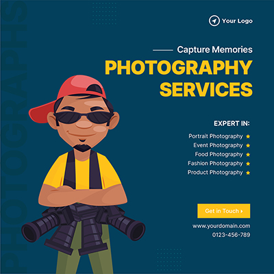 Banner template of photography services post