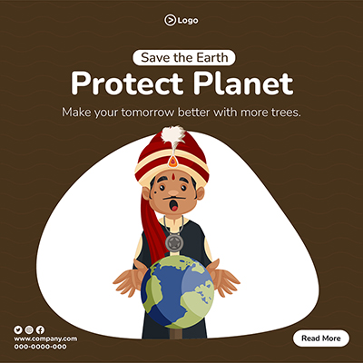 Banner template of save earth protect planet post