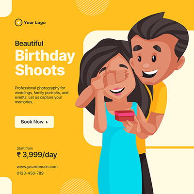 Birthday photography services banner poster template