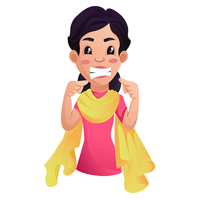 Character of indian female tailor is angry